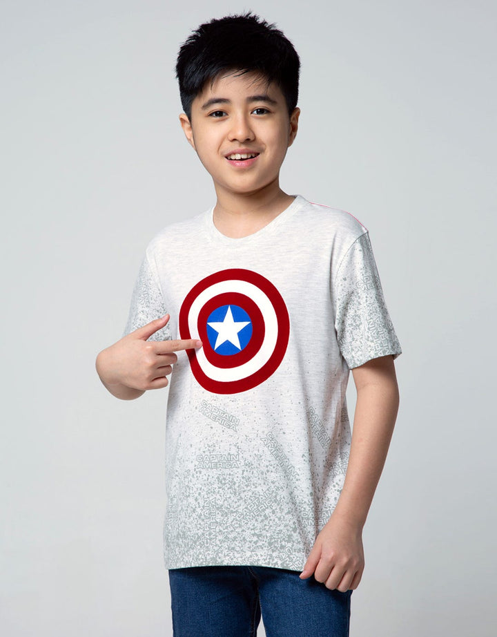 Marvel Short Sleeve T-Shirt Avenger Fullprint Mrik Logo Flock