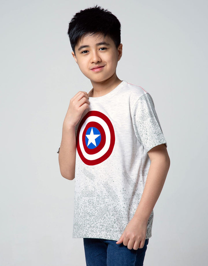 Marvel Short Sleeve T-Shirt Avenger Fullprint Mrik Logo Flock