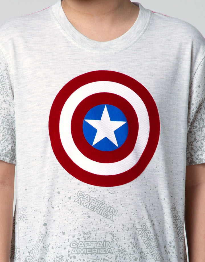 Marvel Short Sleeve T-Shirt Avenger Fullprint Mrik Logo Flock