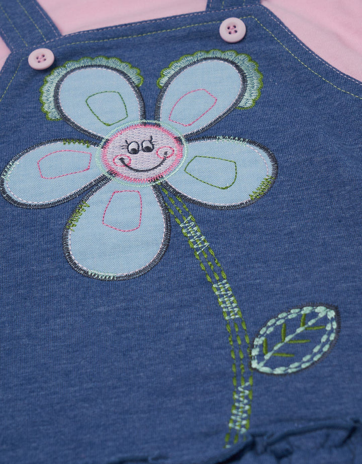 Pipiniko Overall Midi Skirt Flower Bee