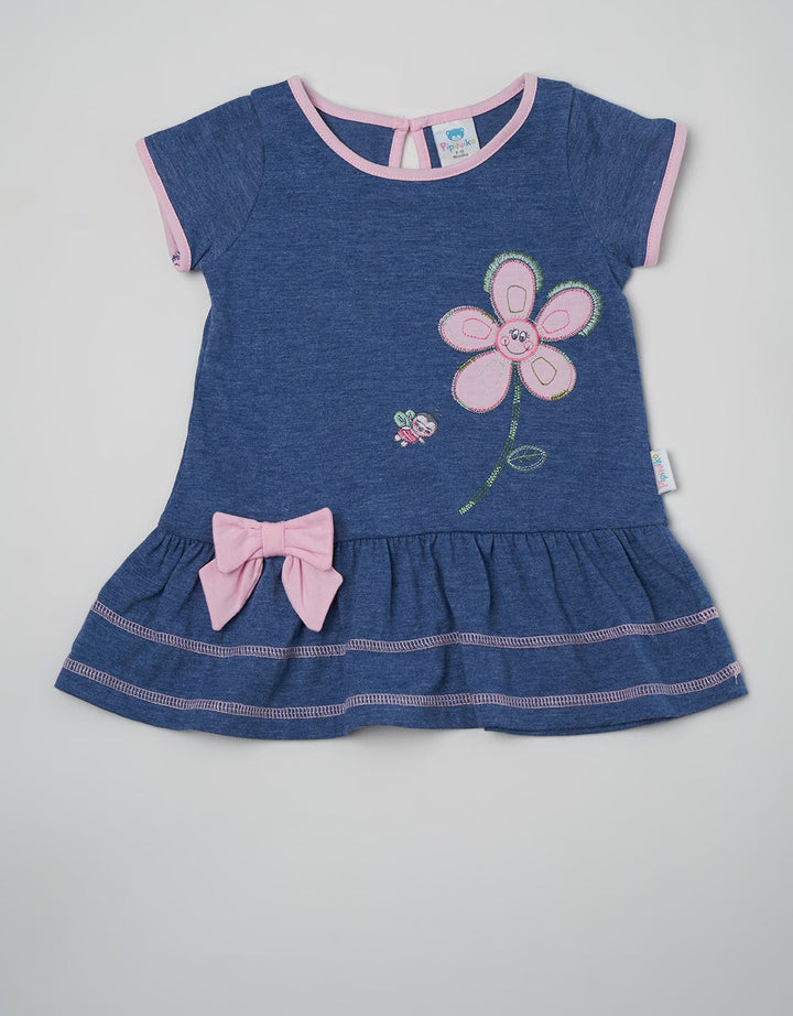 Pipiniko Short Sleeve Midi Dress Flower Bee