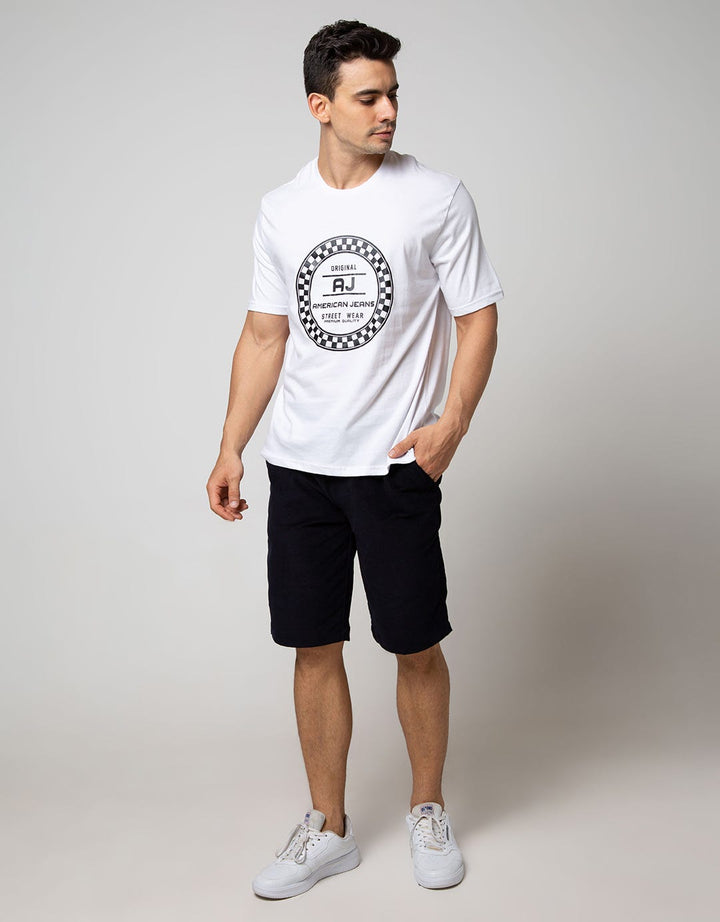 American Jeans Short Sleeve T-Shirt Print Brand On Chest Classic