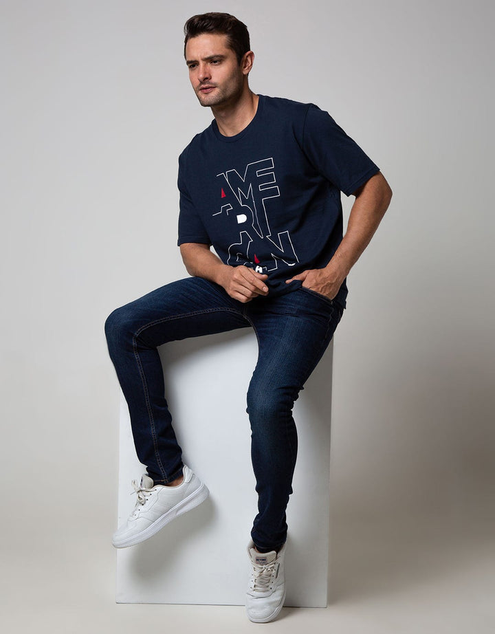 American Jeans Short Sleeve T-Shirt Classic Print Brand