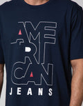 American Jeans Short Sleeve T-Shirt Classic Print Brand