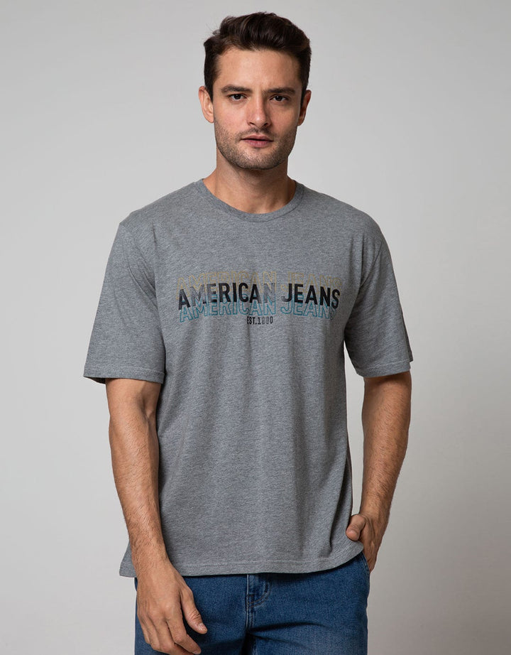 American Jeans Short Sleeve T-Shirt Print 3 Layers Font