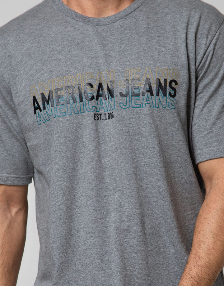 American Jeans Short Sleeve T-Shirt Print 3 Layers Font
