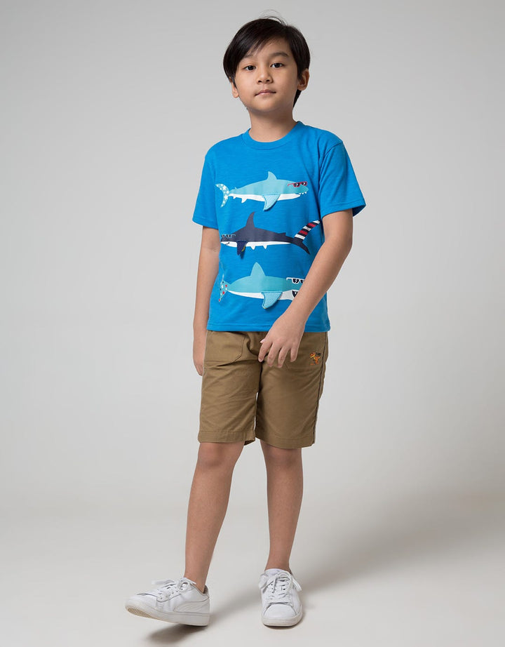 Little M Short Pants Woven Karet Bordir Dino