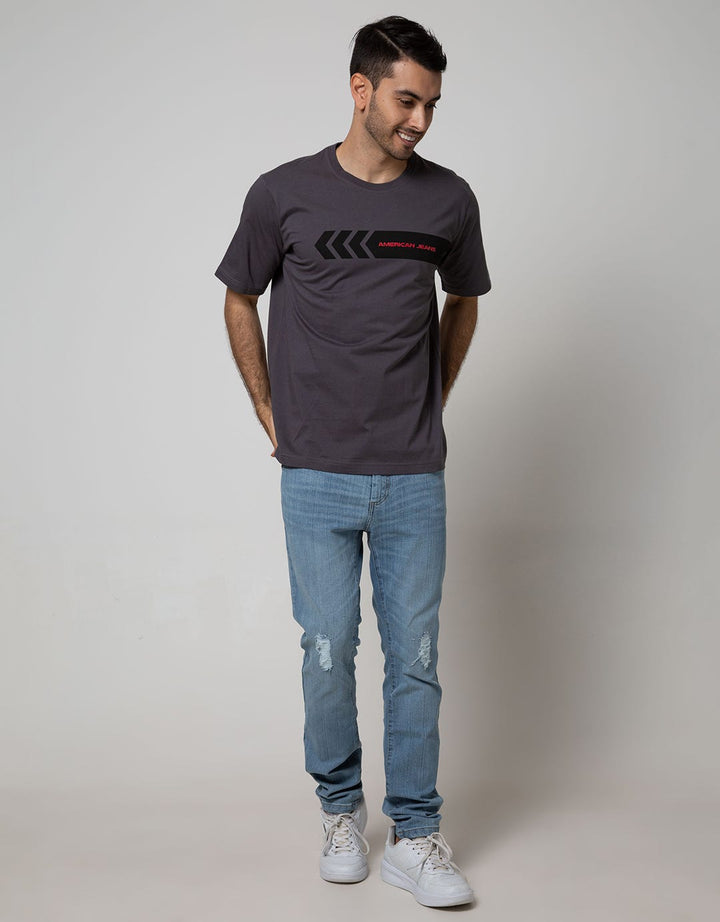 American Jeans Short Sleeve T-Shirt Printed Arrow Racing Theme