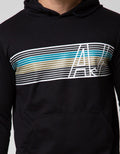 American Jeans Sweatshirt Hoodie Print Stripe Font AJ