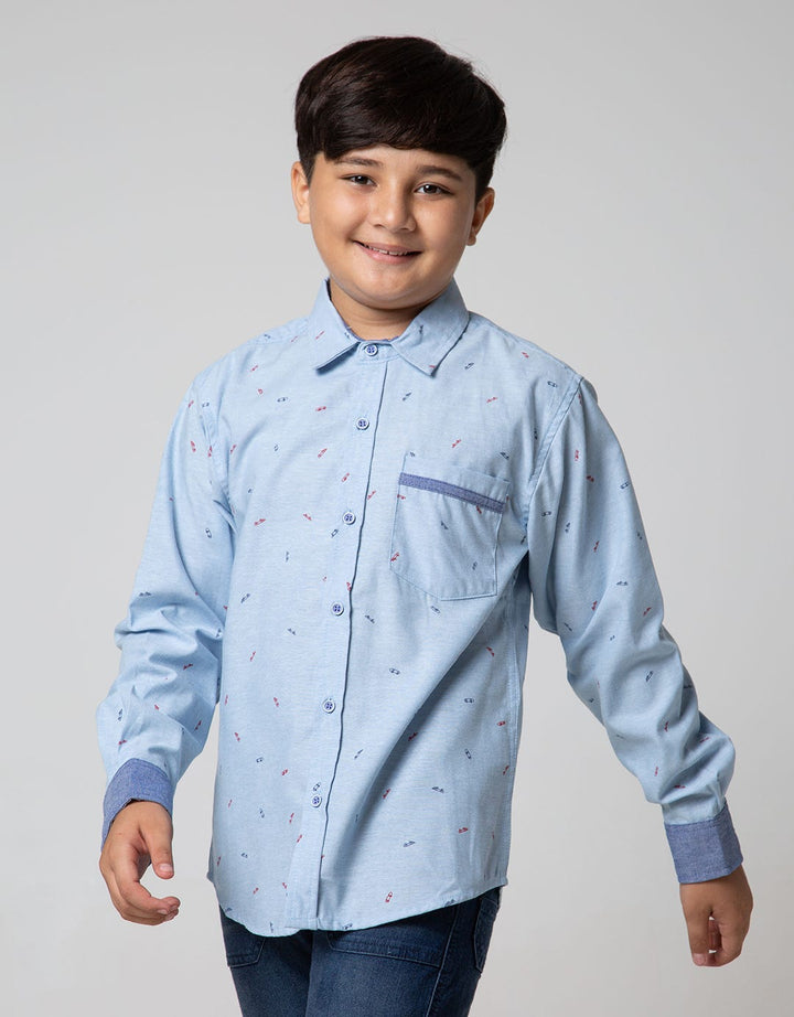 Aero Kids Long Sleeve Shirt Fullprint Oxford Skateboard Team