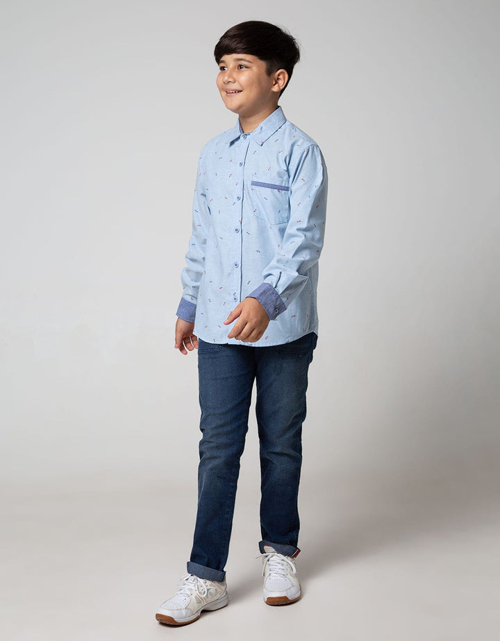 Aero Kids Long Sleeve Shirt Fullprint Oxford Skateboard Team