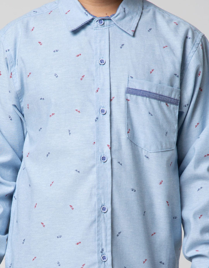 Aero Kids Long Sleeve Shirt Fullprint Oxford Skateboard Team