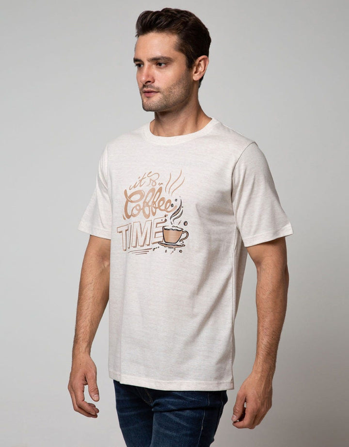 T Zone Short Sleeve T-Shirt Big Size Theme Coffee Time