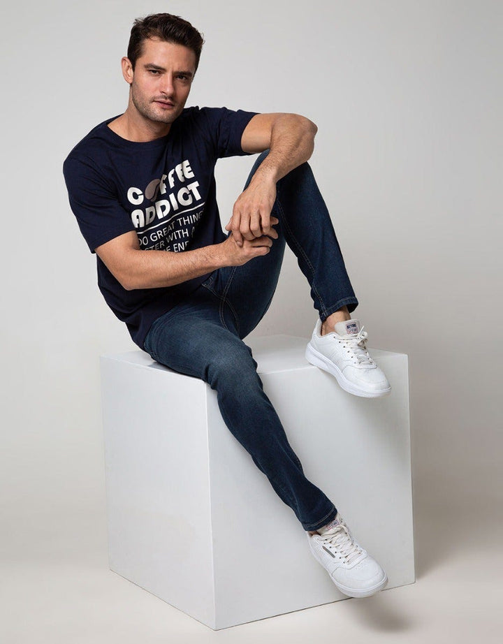 T Zone Short Sleeve T-Shirt Big Size Theme Coffee Addict