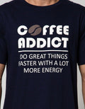 T Zone Short Sleeve T-Shirt Big Size Theme Coffee Addict