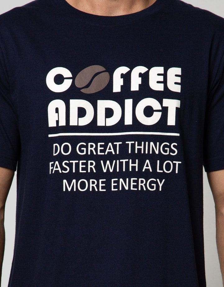 T Zone Short Sleeve T-Shirt Big Size Theme Coffee Addict