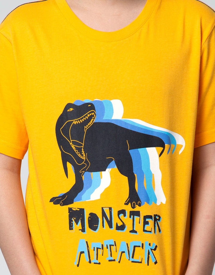 Aero Short Sleeve T-Shirt Ki Printnofloc Patern Monster Attack