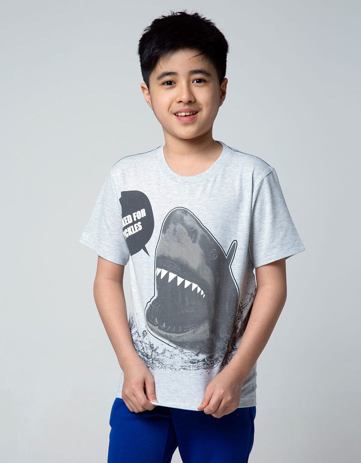 Aero Short Sleeve T-Shirt Ki Printnofloc Patern Shark Boys