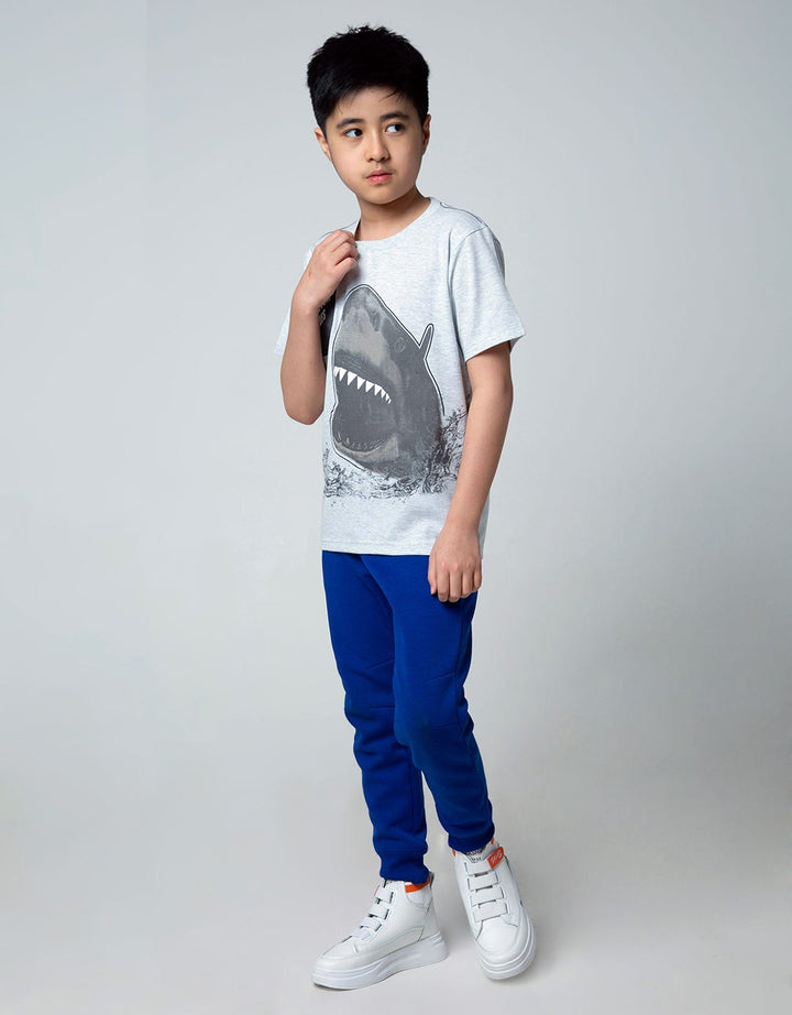 Aero Short Sleeve T-Shirt Ki Printnofloc Patern Shark Boys