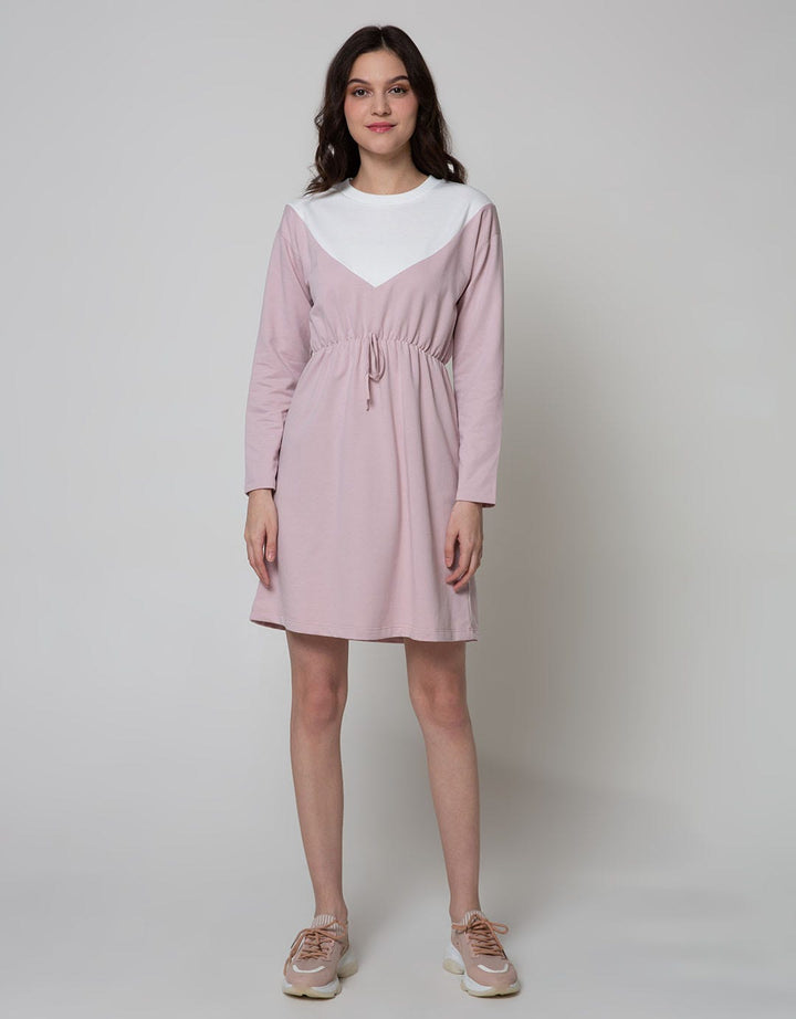 Nevada Long Sleeve Midi Dress All About Pink
