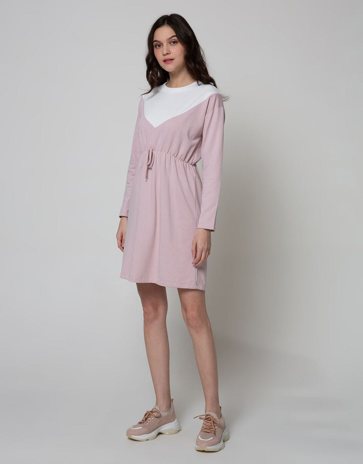 Nevada Long Sleeve Midi Dress All About Pink