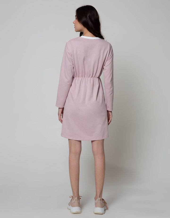 Nevada Long Sleeve Midi Dress All About Pink