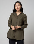 Crater Long Sleeve Shirt Solid Dress