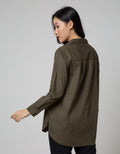 Crater Long Sleeve Shirt Solid Dress