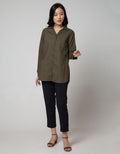 Crater Long Sleeve Shirt Solid Dress