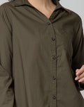 Crater Long Sleeve Shirt Solid Dress