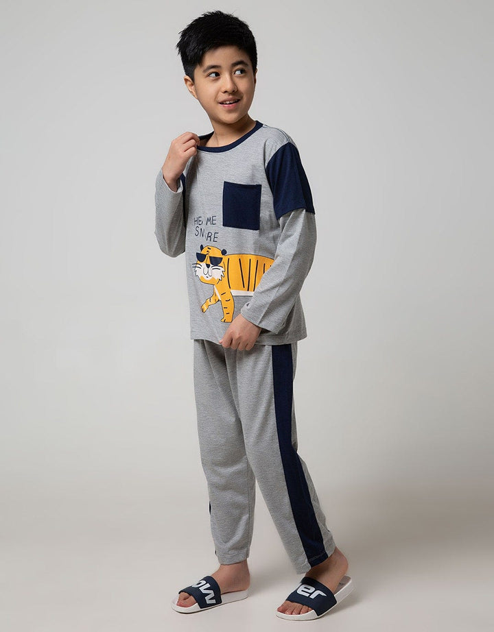 Kidz Too Top - Bottom Pajama Set Long Sleeve Long Pants Hear Me Snore