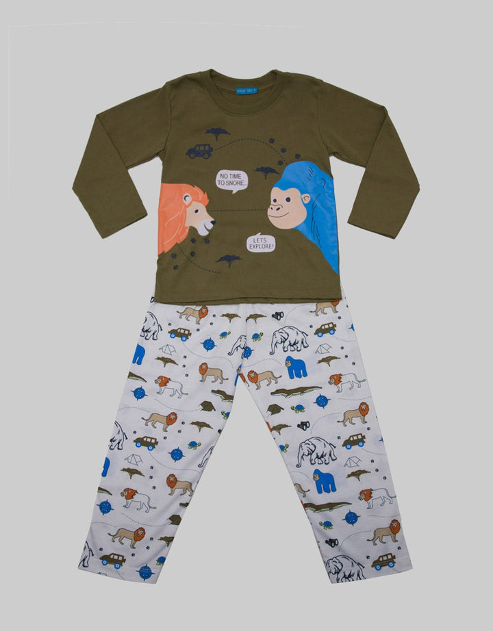 Kidz Too Top  Bottom Set Piyama No Time To Snore