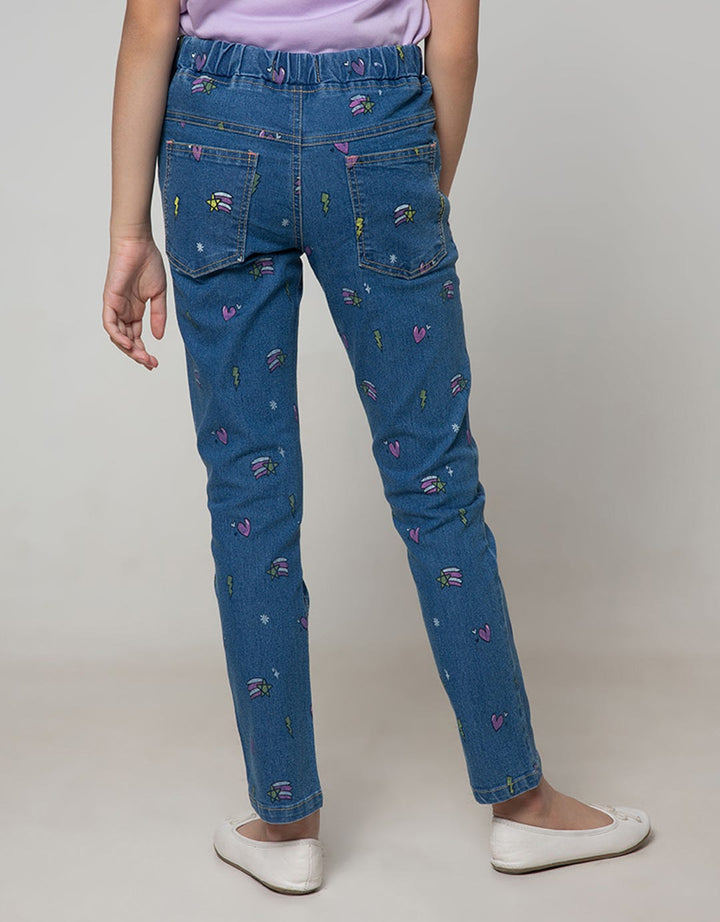 Aero Kids Denim Long Pants Jeggings Fullprint Thunder Heart