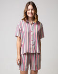 Nevada Short Sleeve Pyjama Shorts Rainbow Stripe