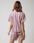 Nevada Short Sleeve Pyjama Shorts Rainbow Stripe