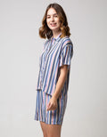 Nevada Short Sleeve Pyjama Shorts Rainbow Stripe