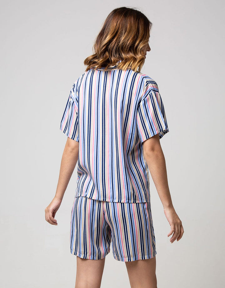 Nevada Short Sleeve Pyjama Shorts Rainbow Stripe