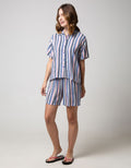 Nevada Short Sleeve Pyjama Shorts Rainbow Stripe