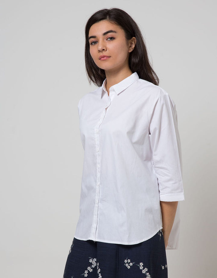 Details Woven Top Long Sleeve Shirt Ogold Top Woven Arm Roll