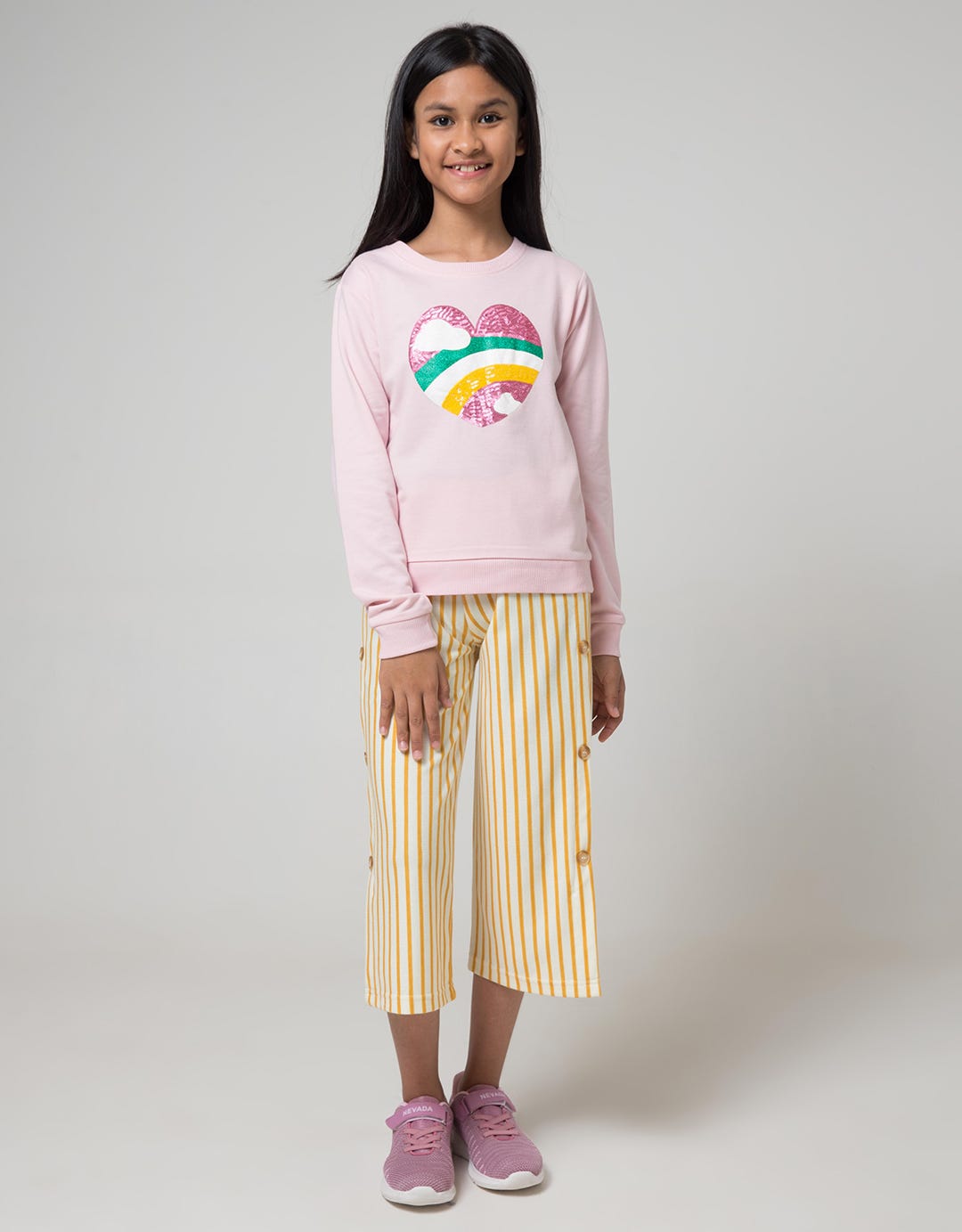 Aero Kids Capri Pants Leggings Knit Stripes