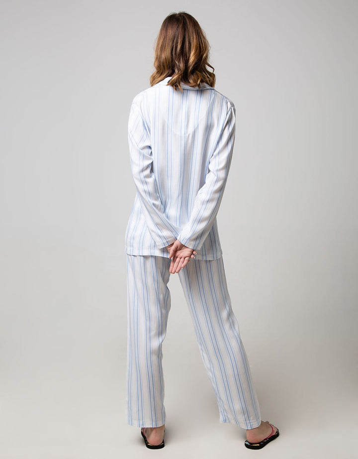 Nevada Long Sleeve Pyjama Pants Stripe Cat