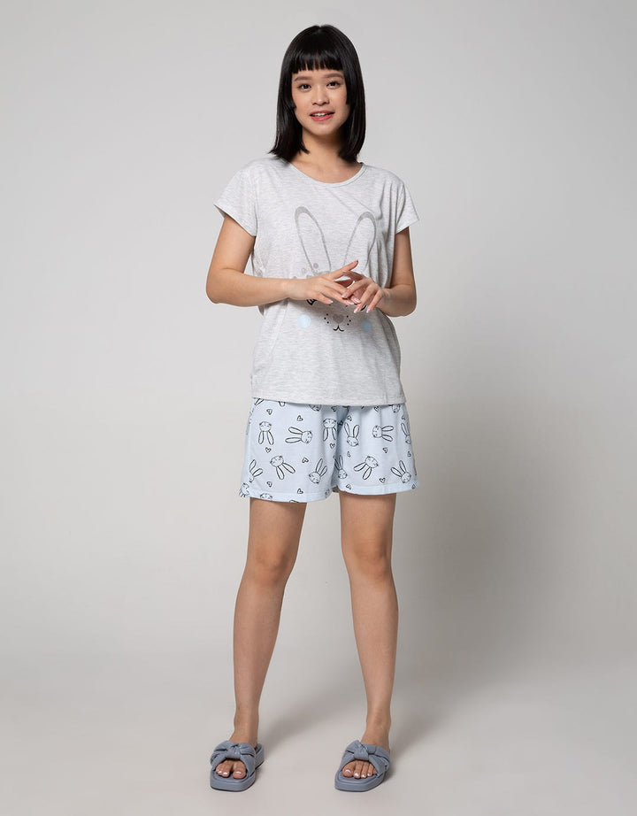 Nevada Short Sleeve Pyjama Shorts Bunny Love