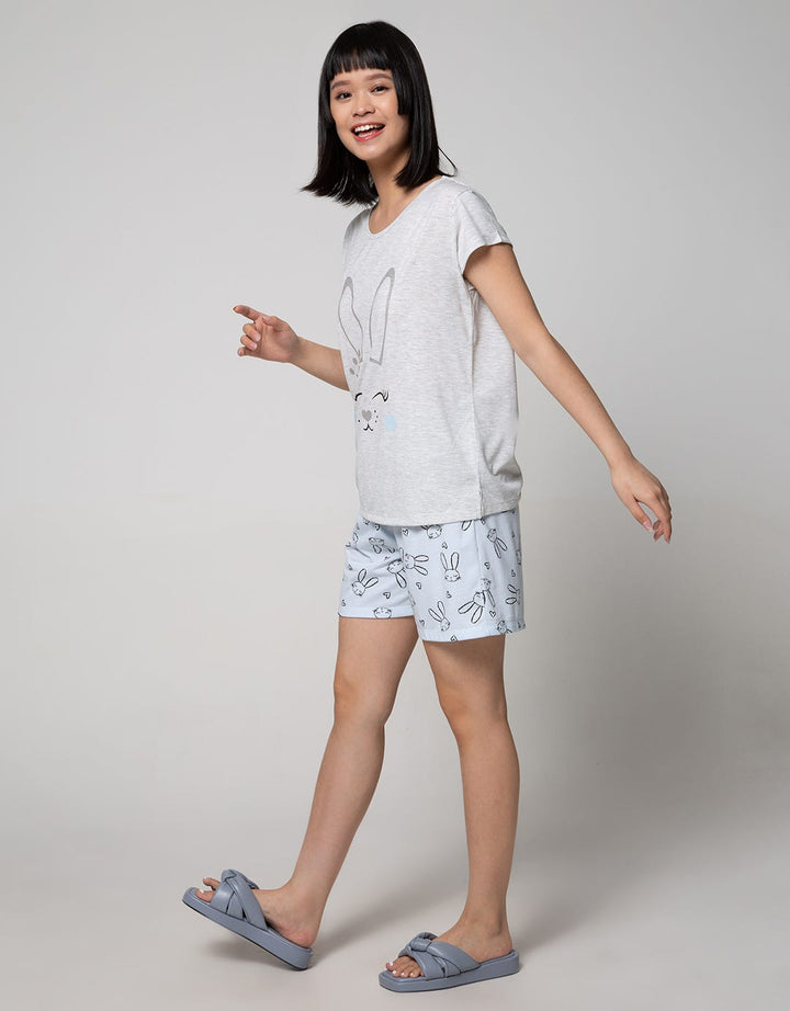 Nevada Short Sleeve Pyjama Shorts Bunny Love