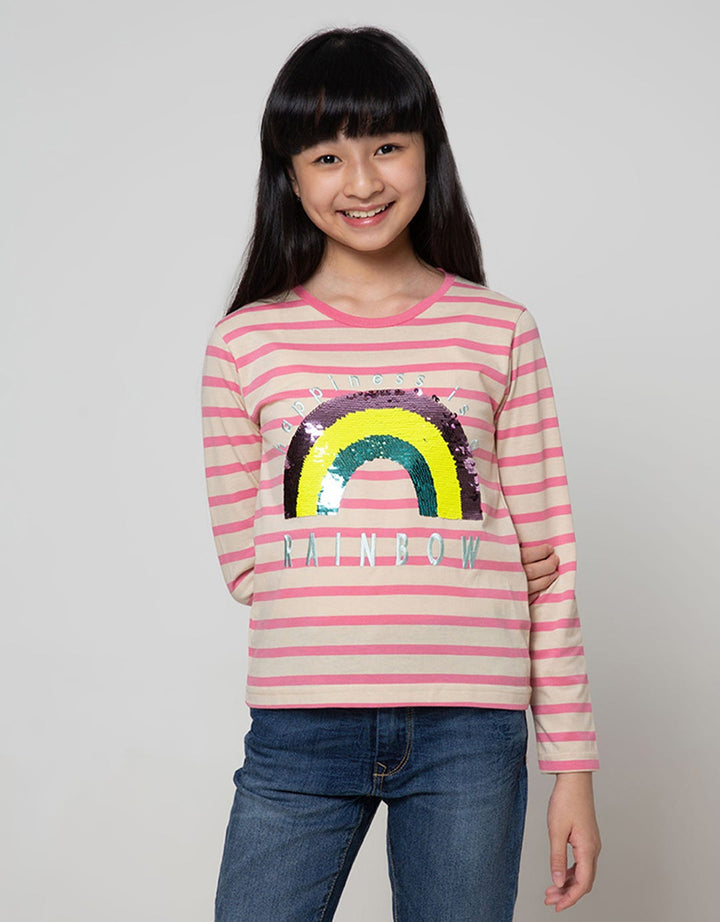 Aero Kids Long Sleeve T-Shirt Rainbow Sequins