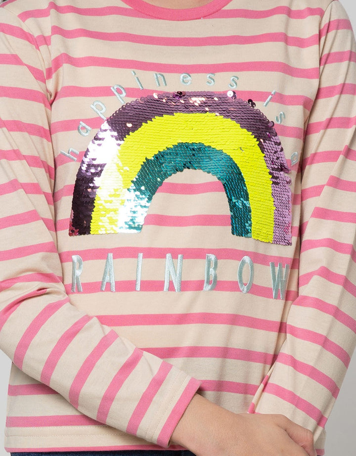 Aero Kids Long Sleeve T-Shirt Rainbow Sequins