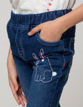 Little M Denim Long Pants Crop Bunny Cat
