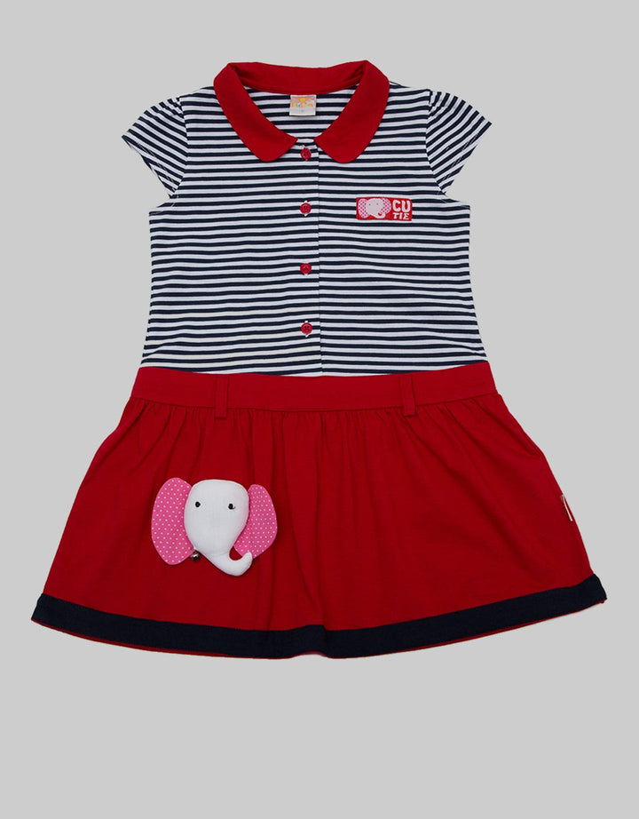 Little M Short Sleeve Midi Dress Gajah Salur