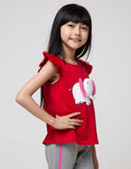 Little M Short Sleeve T-Shirt Gajah Lengan Ruffle