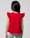Little M Short Sleeve T-Shirt Gajah Lengan Ruffle