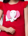 Little M Short Sleeve T-Shirt Gajah Lengan Ruffle